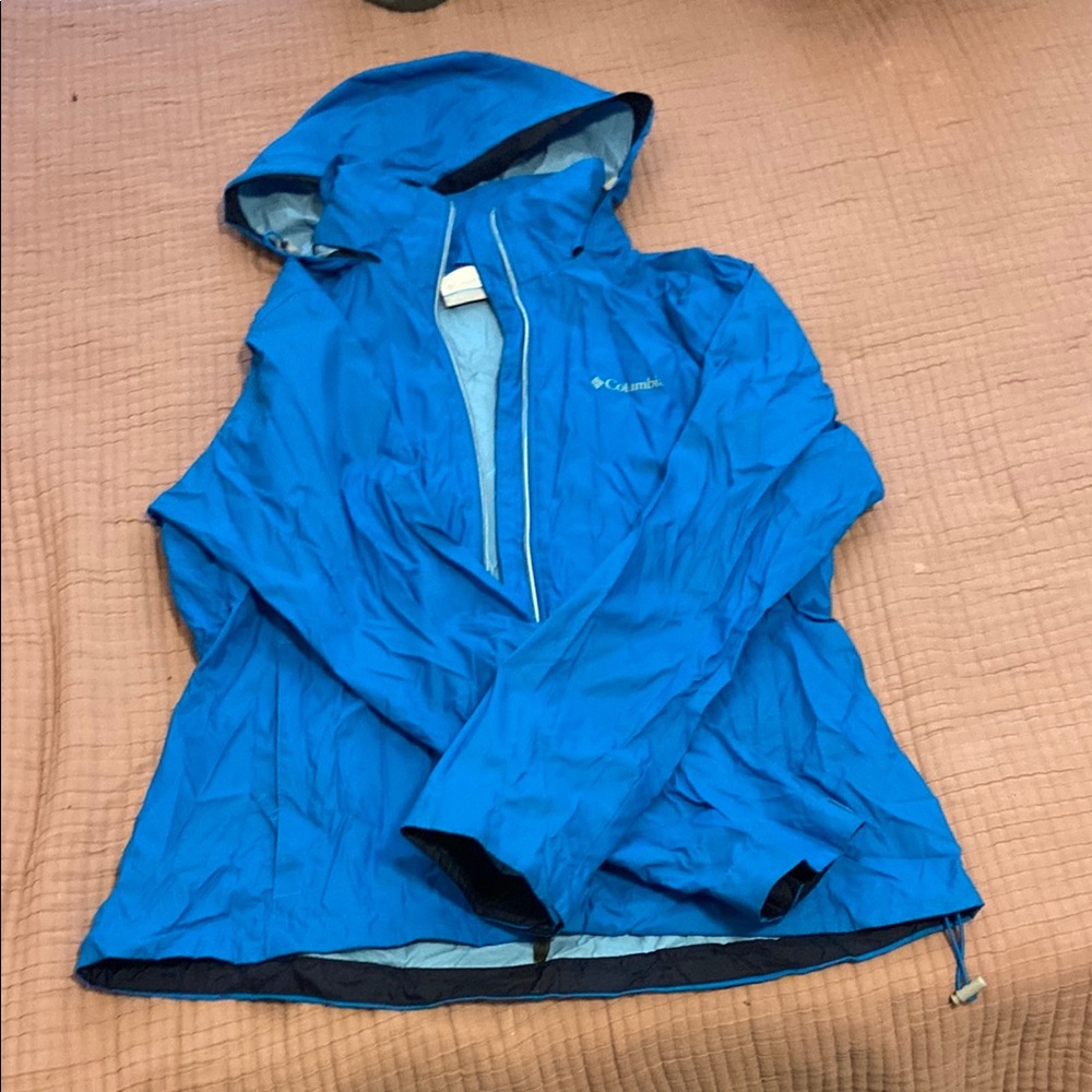 Columbia Blue Rain Jacket Nylon
